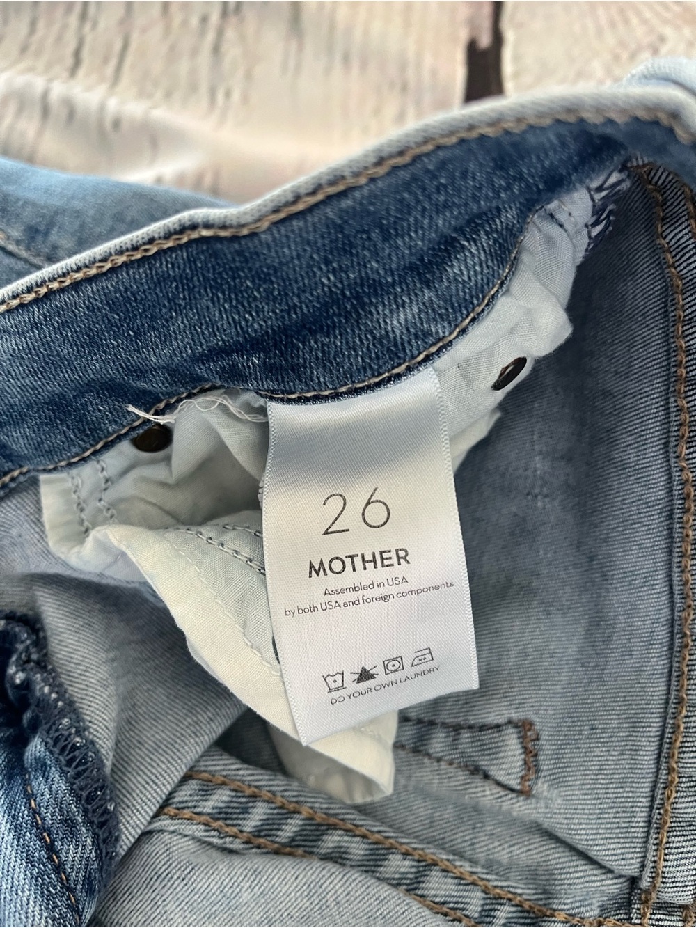 MOTHER Slim Straight Ankle Jeans Faded Blue - The Dazzler- Mid Rise Size 26 - Picture 5 of 6